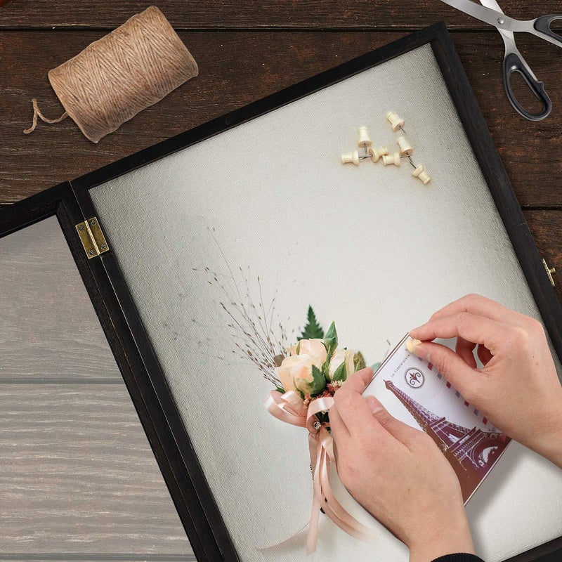 TJMOREE TJ.MOREE Flowers Shadow Box Display Case 13 x 16 Large Shadow Box Picture Frame with Glass Wedding Bouquet Memorabilia Medals Photos Memory Box - Image 5